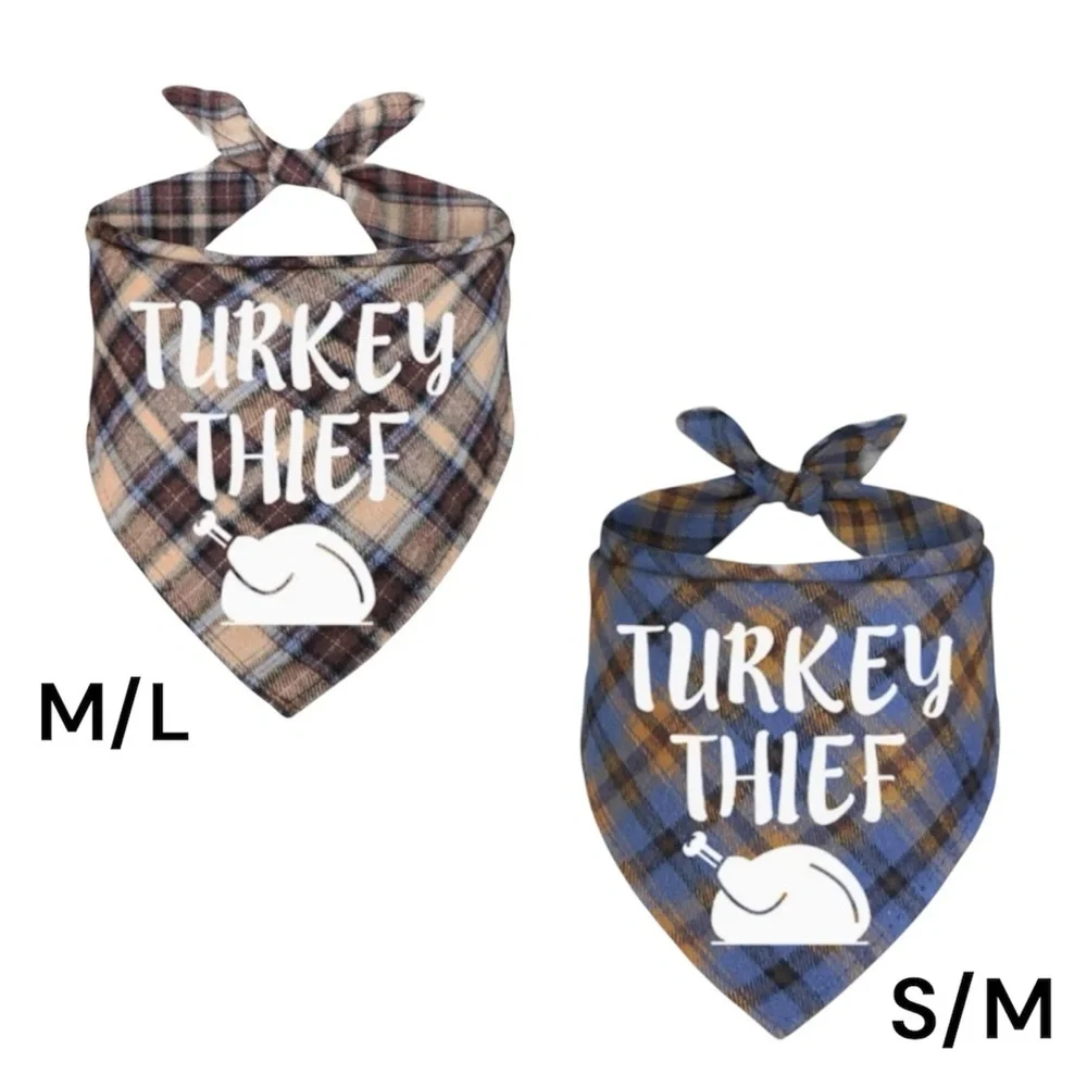 Thanksgiving Dog “Turkey Thief “Bandana S/M- NEW